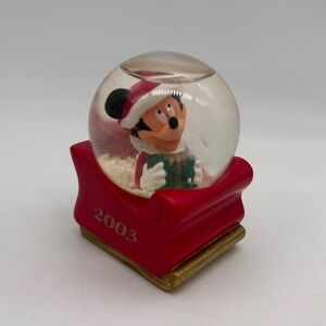 Disney Parks Mickey Mouse Christmas 2003 Sleigh Ride Holiday Mini Snow Globe